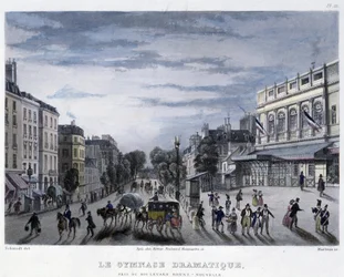 Le Gymnasium dramatique - en “París en 1832” por Martens