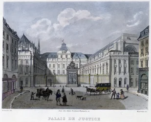 Palacio de Justicia - en “París en 1832” de Martens