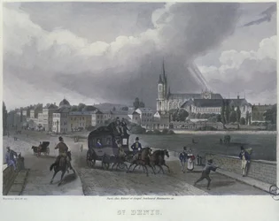 La ciudad de St. Denis, grabado por Frederic Martens (1809-75) 1832