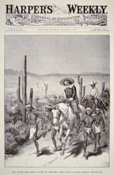 Exploradores Apaches lideran una patrulla del ejército en persecución de Geronimo (1829-1909) de 