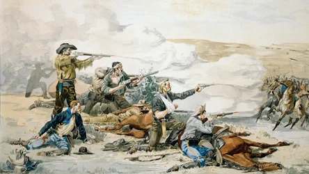 Batalla de la Isla de Beechers, 1868 (La última resistencia de Custer) c.1885