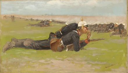 Ejercicio de campo para la infantería prusiana