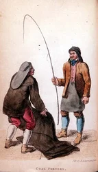 Los cargadores de carbón de Ackermanns World in Miniature, siglo XIX (litografía coloreada)
