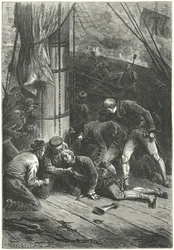 Muerte del Almirante Lord Nelson en la Batalla de Trafalgar