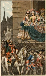 Canción popular: “Bonito Dragón”. Ilustración de Frederic Theodore Lix (1830-1897) en “Chansons et rounds enfantines des provinces de la France”