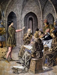 El proceso de Juana de Arco, hacia 1910 (grabado)