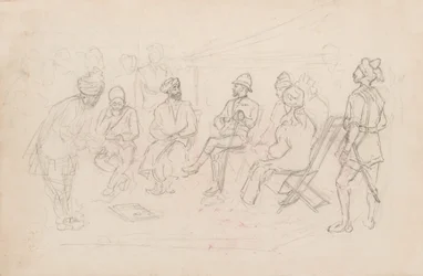 El encuentro entre Cavagnari y el Khan de Lalpura en Dakka en febrero de 1879
