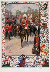 Rey Jorge V, como Mariscal de Campo, los Regimientos Británicos de los cuales su Majestad es Coronel