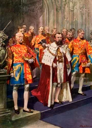 Oficiales del Colegio de Heraldos, ceremonia de coronación