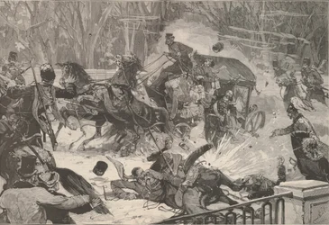 El asesinato de Alejandro II el 13 de marzo de 1881. De Le Monde Illustré, 1881.
