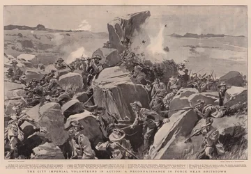 Los Voluntarios Imperiales de la Ciudad en Acción, un Reconocimiento en Fuerza cerca de Britstown