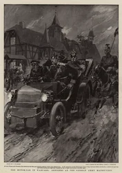 El automóvil en la guerra, oficiales en las maniobras del ejército alemán