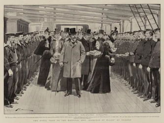La visita real al barco hospital Princesa de Gales en Tilbury