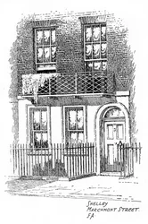 Casa de Percy Bysshe Shelley, Marchmont Street, Bloomsbury, Londres, 1912
