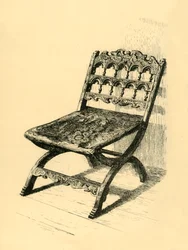 Silla plegable, madera de nogal, siglos XVI-XVII, 1881