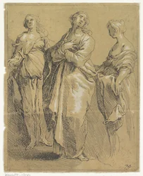 Tres figuras de pie