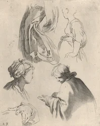 Estudios de figuras, del libro de dibujo