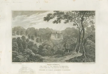 Beaudesert Hall y Park: grabado, nd [c 1830]