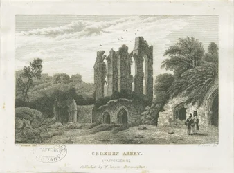 Croxden Abbey: grabado, nd [c 1830] (impresión)