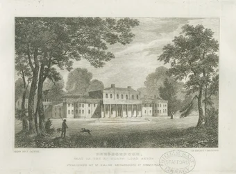 Shugborough Hall: grabado, s.f. [c. 1830]