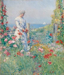 En el jardín Celia Thaxter en su jardín, 1892
