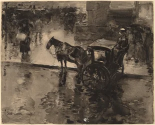 La marea alta en la avenida, probablemente 1890