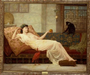 Frederick Goodall, Dolce far niente, pintura, 1889