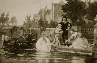 Los hijos de Carlos I, ilustración de «Historia de la nación británica de Hutchinson», hacia 1923