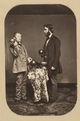 Dr. Joseph Parrish y un idiota, ca. 1858