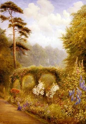 Lirios y delphiniums, Golden Hill Park, Londres