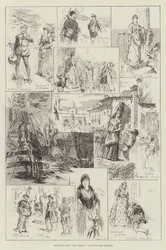 Bocetos de La Armada en el Teatro Drury-Lane