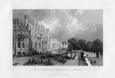 Frente este de Eaton Hall, Cheshire, 1845