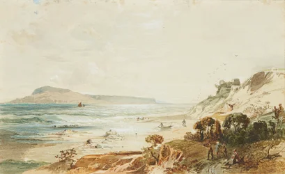 Vista de Portland y el castillo de Sandsfoot, Dorset