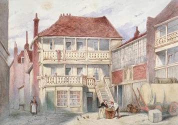 Vista de la Taberna French Horn, Holborn, Londres, 1840