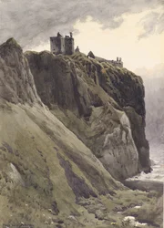 Old Castle, Dunottar (acuarela)