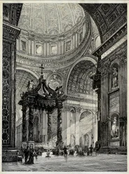 Basílica de San Pedro, Roma, Italia, vista interior, 1878