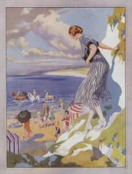 Escena costera, diseño de cartel para Kodak