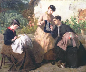 Una fábrica de encajes de Honiton, c.1869