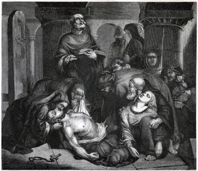 El entierro de Harold en la Abadía de Waltham, 1847