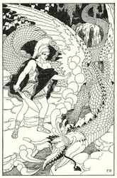 Cuando el dragón vio a Cadmo, emitió otro silbido abominable