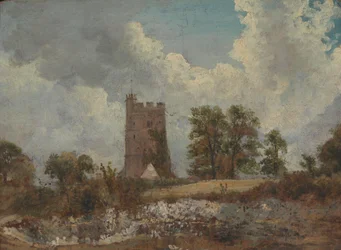 Paisaje con una iglesia