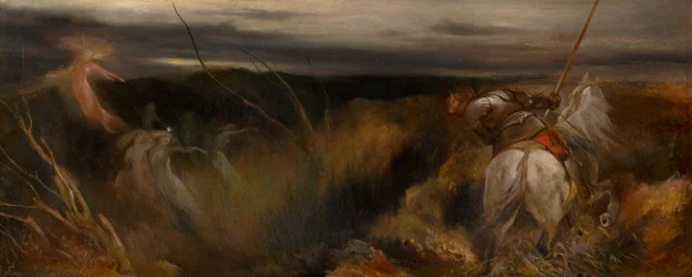 La cañada embrujada, el intruso (óleo sobre tabla)
