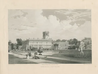 Trentham Hall: grabado en litotinta, nd [c 1846]