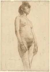 Mujer desnuda de pie