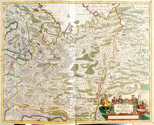 Mapa de Rusia, alrededor de la ciudad de Moscú