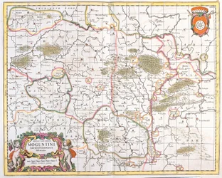 Mapa del Arzobispado de Maguncia (Alemania)