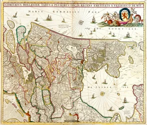 Mapa del Condado de Holanda (Países Bajos)
