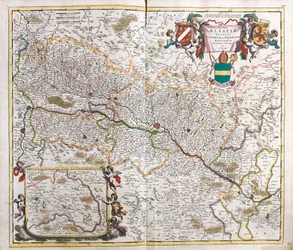 Mapa del Ducado de Alsacia (Francia)