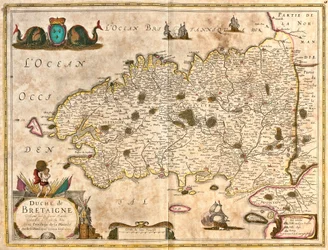 Mapa del Ducado de Bretaña (Francia)