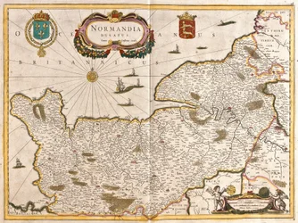 Mapa del Ducado de Normandía (Francia)